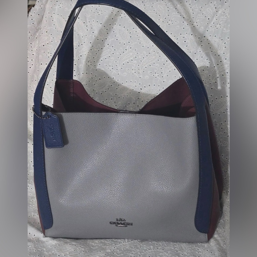 Coach 76088 Hadley Hobo In Colorblock (Baby Blue/Blue/Red) - EUC - Picture 1 of 10